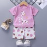 Wholesale cotton cartoon home wear kids clothing Plain kids jogging suit summer Kids pajama short sleeve suit