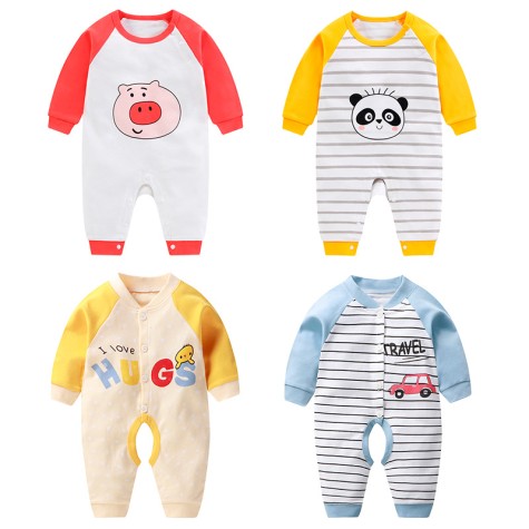 Spring and autumn newborn long-sleeved one-piece baby clothing newborn one-piece cotton romper romper