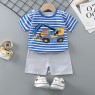 Wholesale cotton cartoon home wear kids clothing Plain kids jogging suit summer Kids pajama short sleeve suit