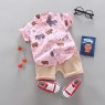 Summer Kids Boutique Outfits Fashion Cotton Short Sleeve Clothes Baby Cotton Clothes Clothing Bag  Pullover Set Unisex OEM