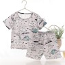 New children's breathable 100%cotton short-sleeved suit Air-conditioned clothing baby summer clothes  