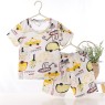 New children's breathable 100%cotton short-sleeved suit Air-conditioned clothing baby summer clothes  