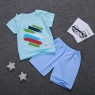 New style  direct sales 2023  children's short-sleeved suit pure cotton cartoon style children clothes