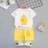 Summer Kids'  Cotton Cartoon Sakura Short Sleeve T-shirt Set