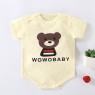 Baby bag fart jacket summer new newborn cotton cartoon short sleeve Hayi baby one-piece triangle climbing suit