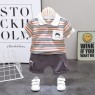 Baby summer suit  boys children children short-sleeved thin cotton lapel shirt