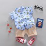 Summer Kids Boutique Outfits Fashion Cotton Short Sleeve Clothes Baby Cotton Clothes Clothing Bag  Pullover Set Unisex OEM