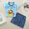 New style  direct sales 2023  children's short-sleeved suit pure cotton cartoon style children clothes