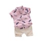 Summer Kids Boutique Outfits Fashion Cotton Short Sleeve Clothes Baby Cotton Clothes Clothing Bag  Pullover Set Unisex OEM