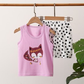 hot sale boys and girls cotton summer vest shorts suit