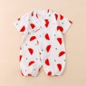 Infant jumpsuit summer combed cotton printed baby romper light and breathable boys and girls baby short-sleeved kimono