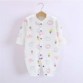 Spring and autumn baby clothes newborn cotton long-sleeved one-piece baby romper cartoon printing romper underwear