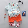 Summer Kids Boutique Outfits Fashion Cotton Short Sleeve Clothes Baby Cotton Clothes Clothing Bag  Pullover Set Unisex OEM