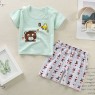 New style  direct sales 2023  children's short-sleeved suit pure cotton cartoon style children clothes