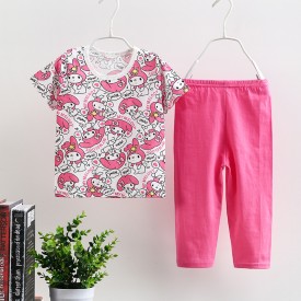 new children's breathable 100%cotton short-sleeved suit Air-conditioned clothing baby summer clothes