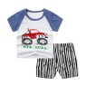 2023 Summer children clothes set 100% cotton short sleeve 2pcs baby clothes set 