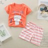 New style  direct sales 2023  children's short-sleeved suit pure cotton cartoon style children clothes