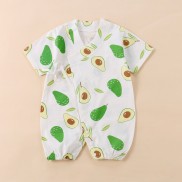 Infant jumpsuit summer combed cotton printed baby romper light and breathable boys and girls baby short-sleeved kimono