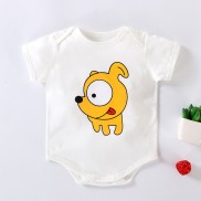 Baby bag fart jacket summer new newborn cotton cartoon short sleeve Hayi baby one-piece triangle climbing suit